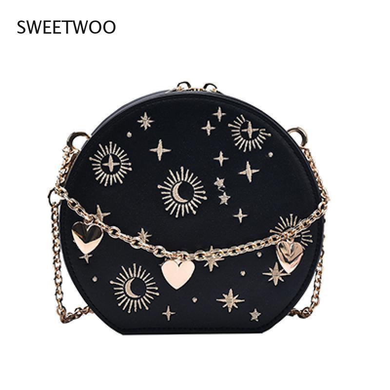 Harajuku Style Starry Sky Round Crossbody Bag