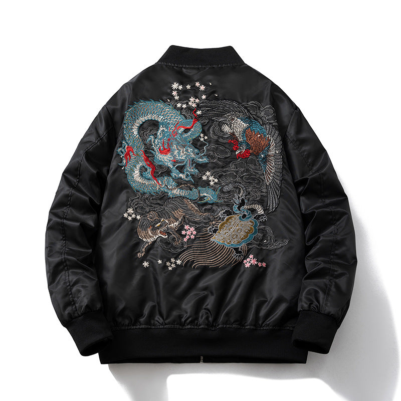 Harajuku Style Yokosuka Embroidered Jacket Air Force MA-1 Flight Suit Baseball Jacket BF Style Outerwear
