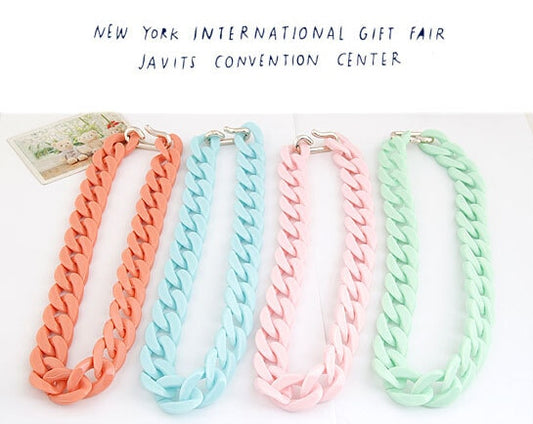 Colorful Chunky Chain Necklace for Women - Harajuku Style