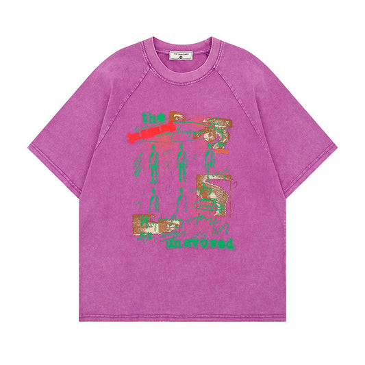 Harajuku Style Loose Fit Cotton Tee for Men