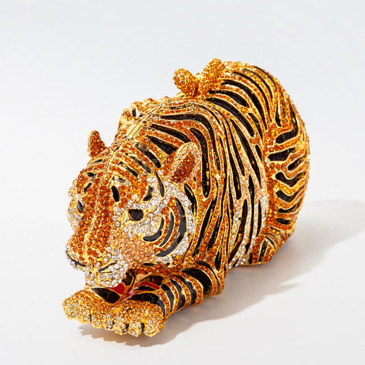 Tiger Crystal Clutch Bag - Luxury Rhinestone Evening Purse