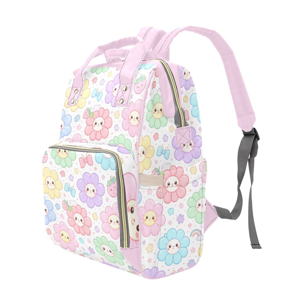 Pastel Harajuku Floral Pattern Multi-Function Backpack