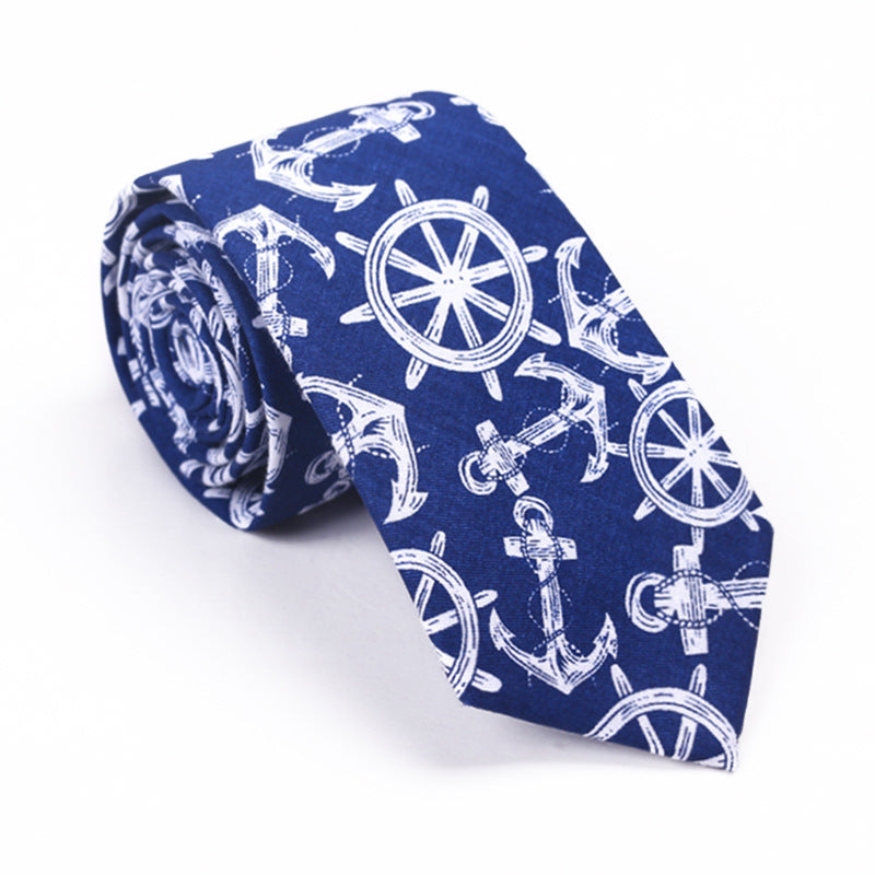 Printed Cartoon Cotton Neck Unisex Animal Pattern Tie
