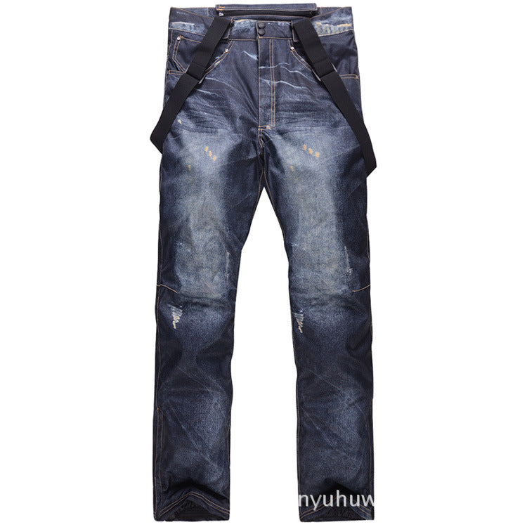 Men's Warm Denim Skiing Pants for Ultimate Comfort