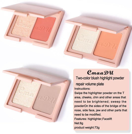 Two-Tone Blush Highlighter & Contour Palette