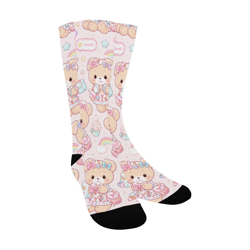 Pastel Harajuku Teddy Bear Custom Socks
