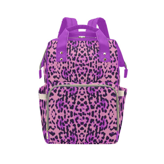 Purple Leopard Multi-Function Backpack