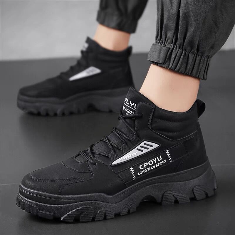 Harajuku Style Breathable High Top Workwear Shoes for Men