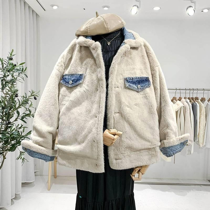 Reversible Lambswool Denim Jacket for Women