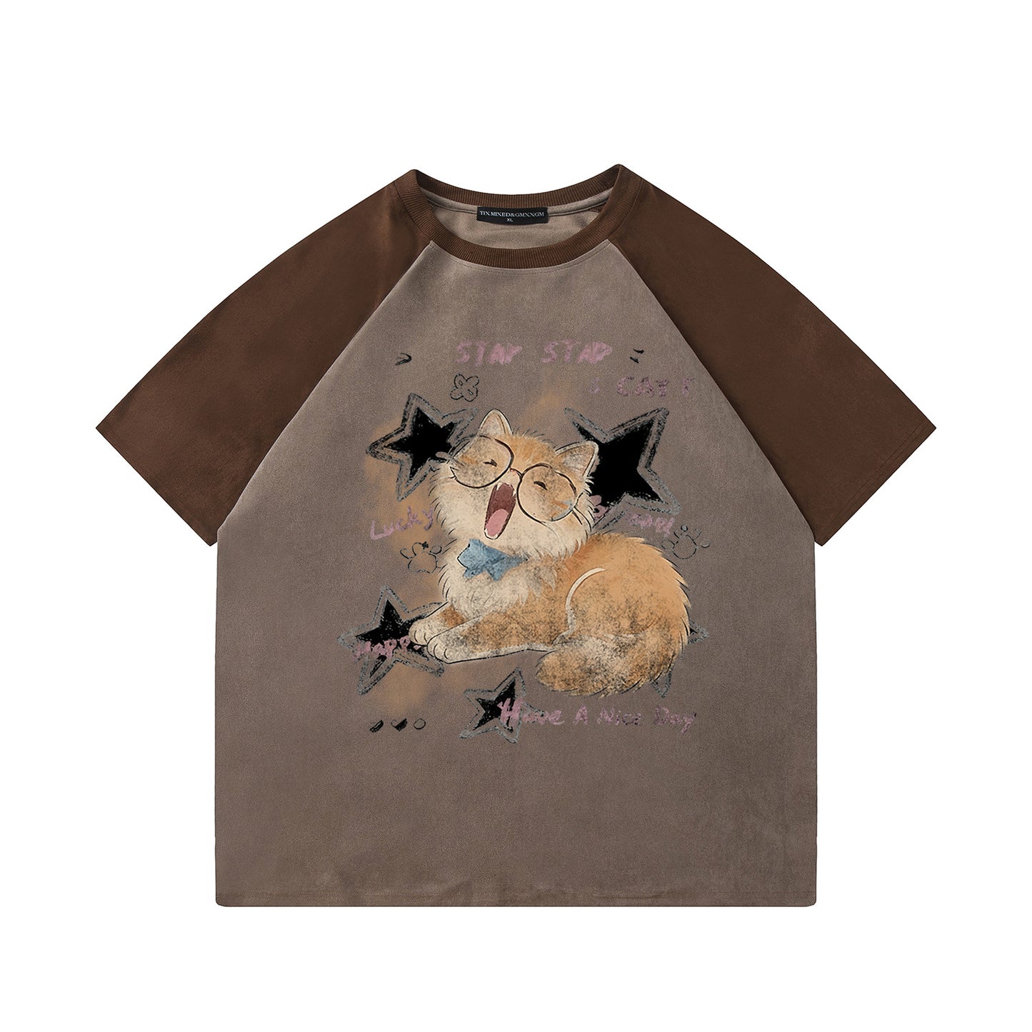 Funny Eyes Orange Cat Short Sleeve — Harajuku Street-Ready Tee