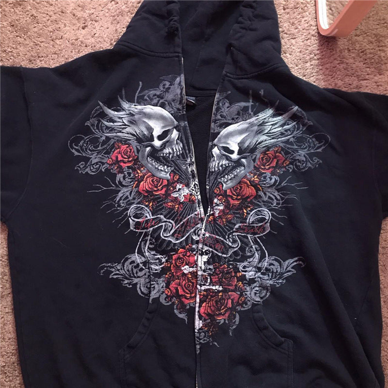 Gothic Harajuku Style Zipper Hoodie Jacket