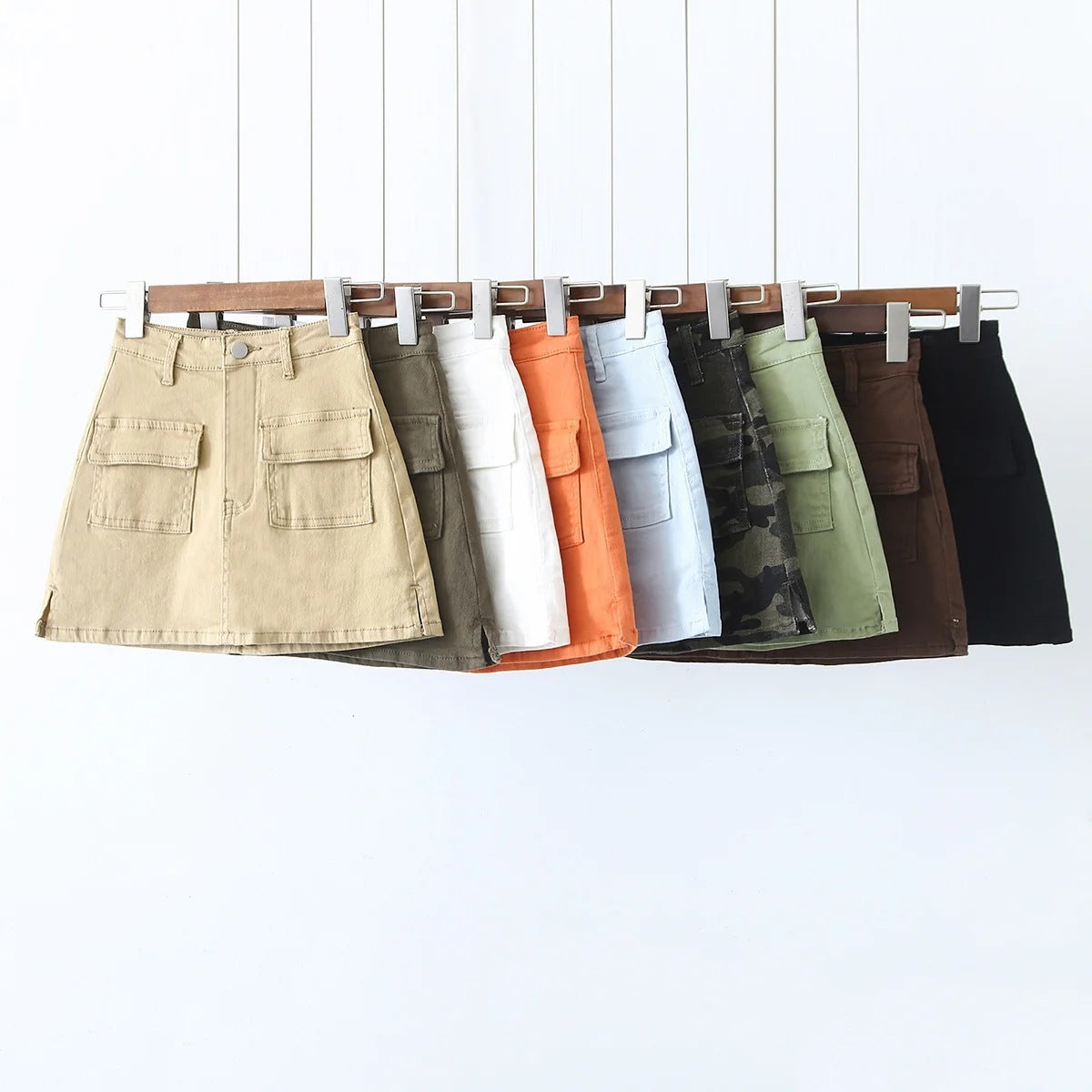 A-Line Denim Mini Skirt and Half Skirt