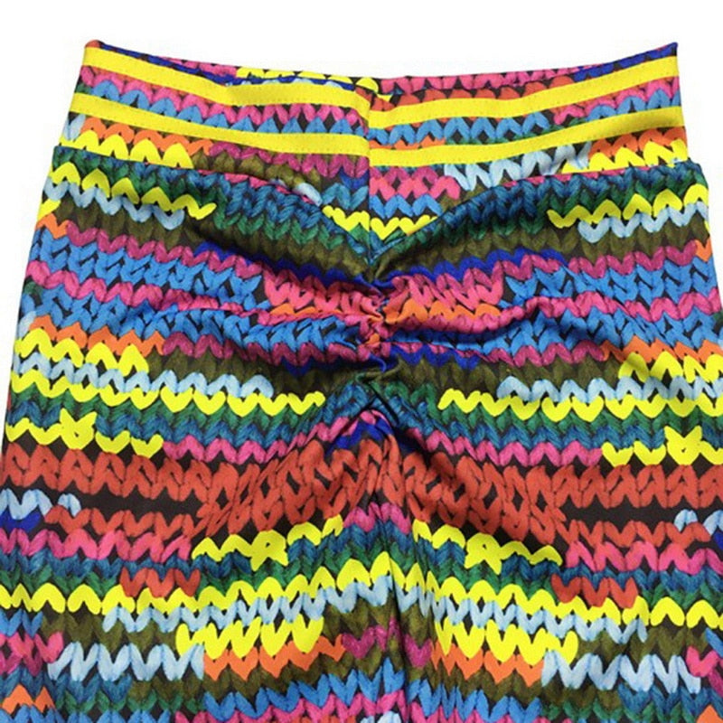 Knit Print Elastic Leggings