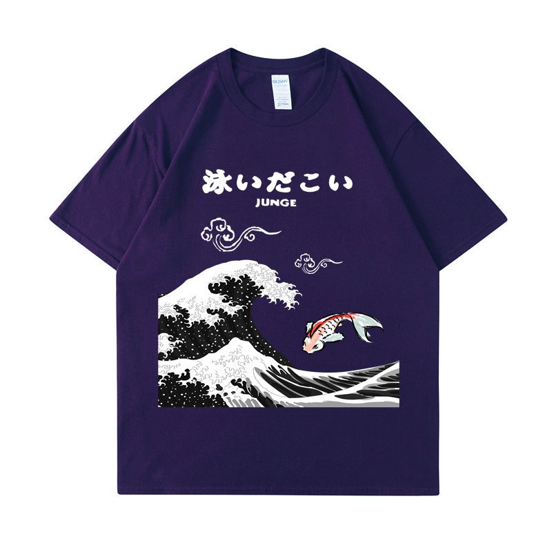 Printed Men's Loose Short Sleeved T-Shirt - Fashionable Trendy Top for Men