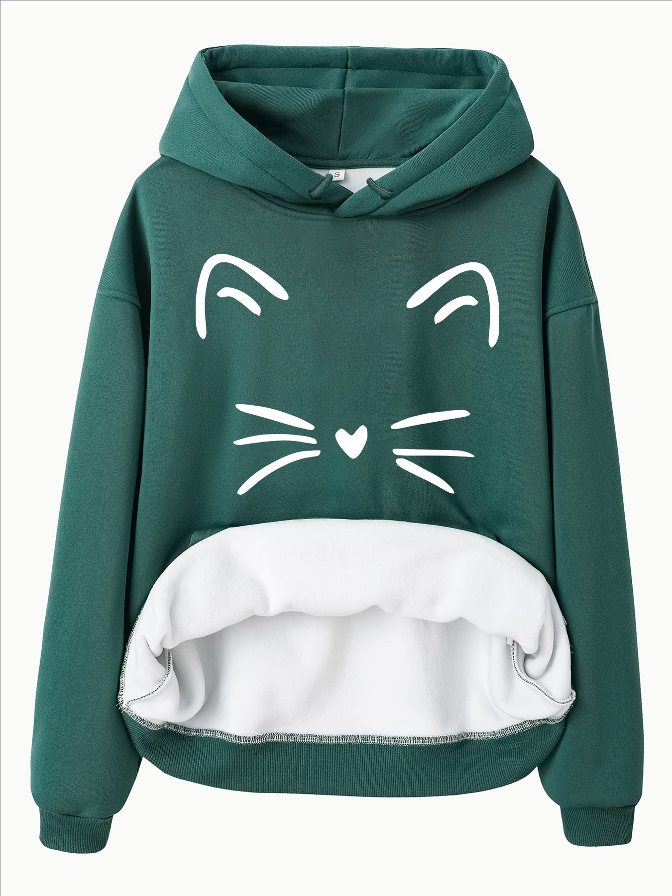 Hooded Long-Sleeve Fleece Hoodie with Kangaroo Pocket