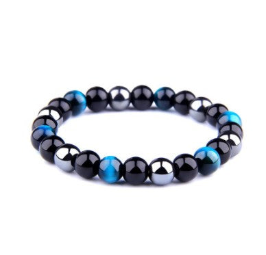Harajuku Style Tiger Eye & Obsidian Gemstone Bracelet
