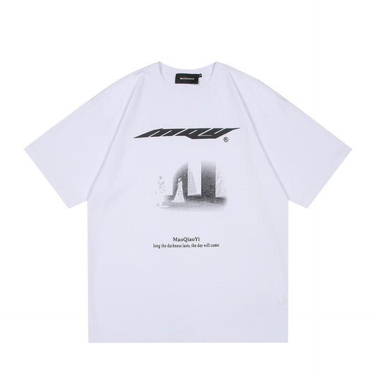 Harajuku Abstract Gradient Print Loose Fit Shirt