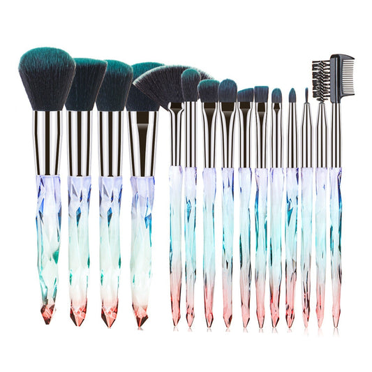 15 pcs Diamond Crystal Makeup Brush Set