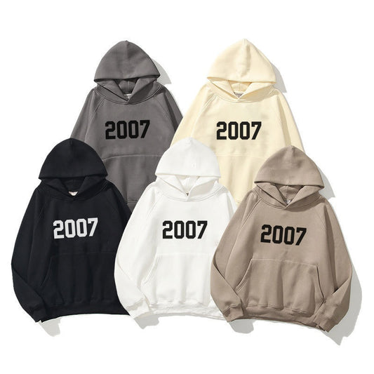 Trendy 2007 Double Layer Velvet Hoodie for Men
