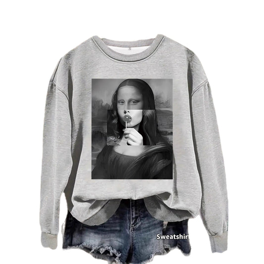 Mona Lisa Printed Hoodie