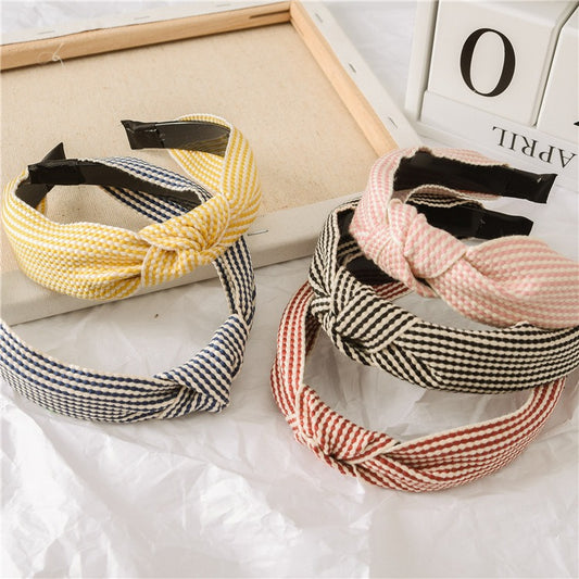 Korean New Simple Cross Grid Hair Hoop