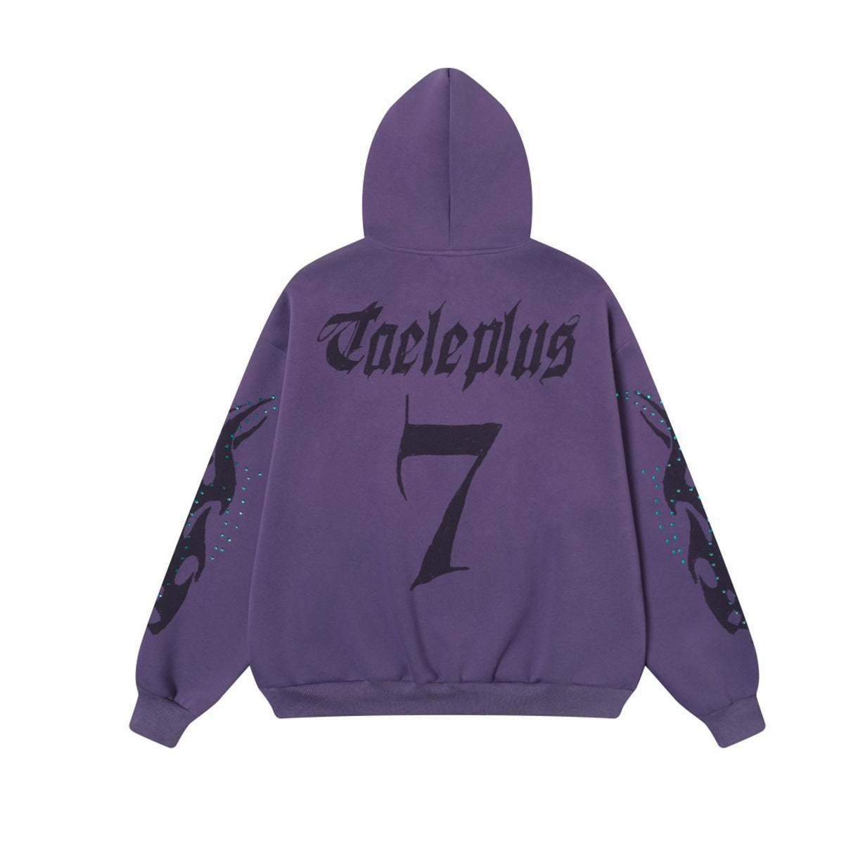 Flame Rhinestone Cardigan Zipper Hoodie