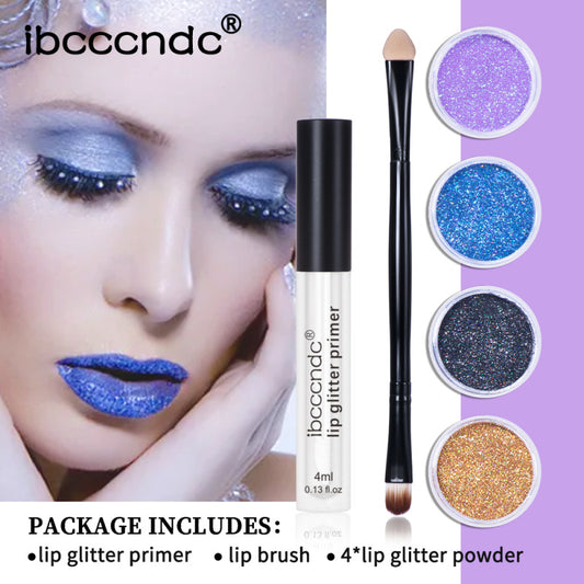 Harajuku Glitter Lip Gloss Set - Cool Color Collection