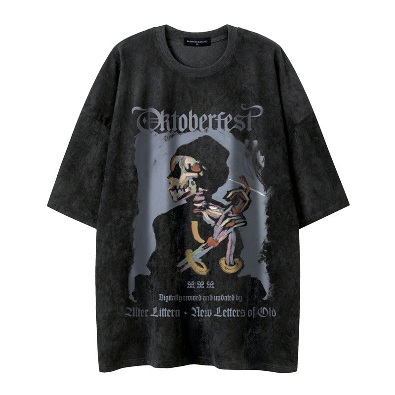 Print Short Sleeve Loose Trendy T-Shirt for Men