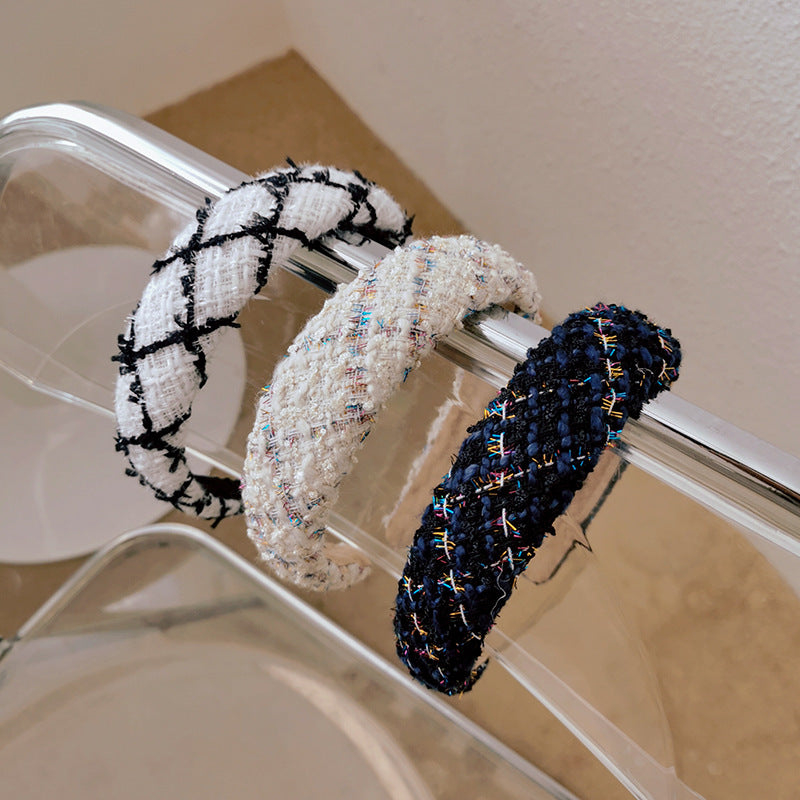 Vintage Knitting Plaid Headband for Women