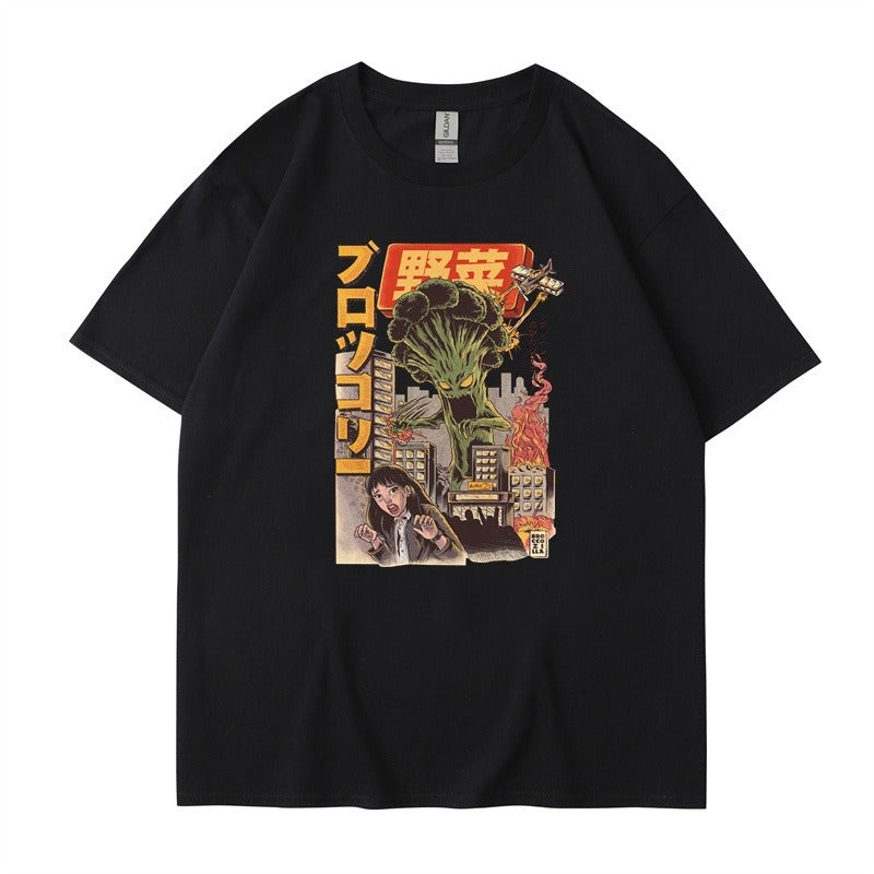 Playful Harajuku Style Short Sleeve T-Shirt for Men & Women