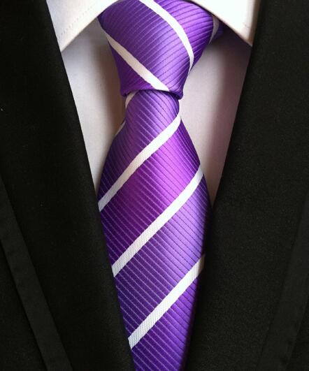 Classic Yellow & Navy Blue Striped Silk Tie