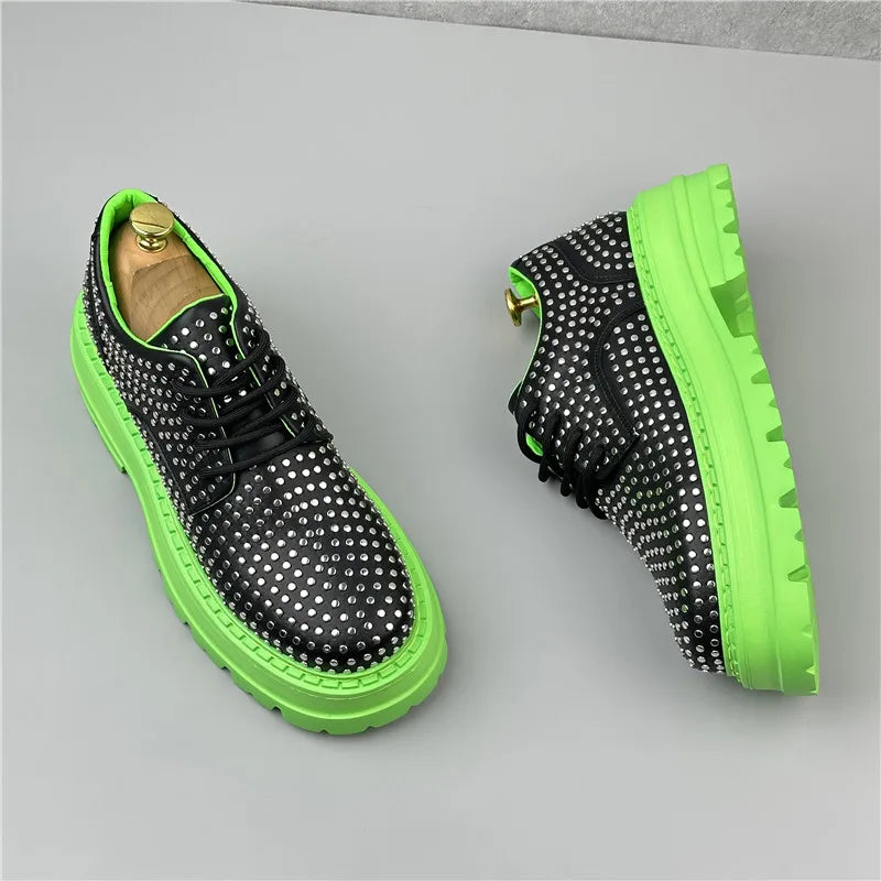 Harajuku Style Handmade Leather Rivet Shoes