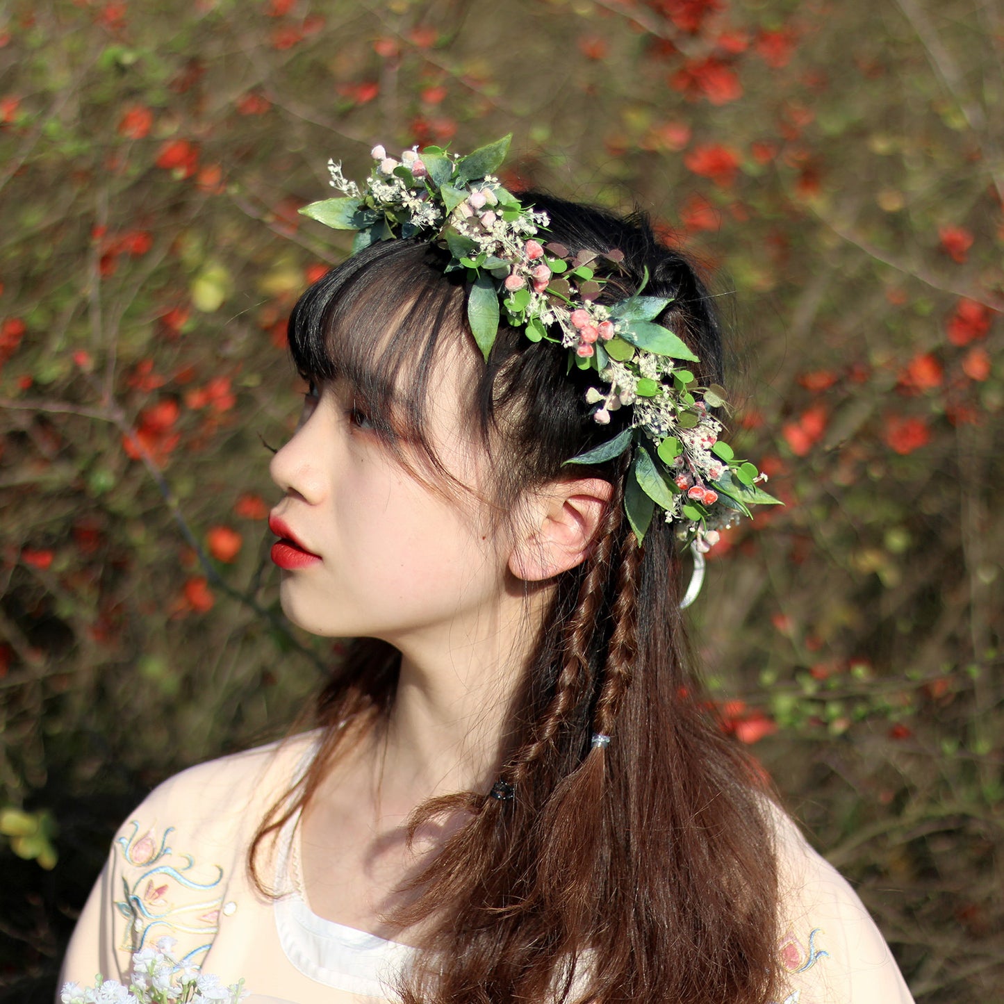 Fresh Green Leaf Flower Garland Headband