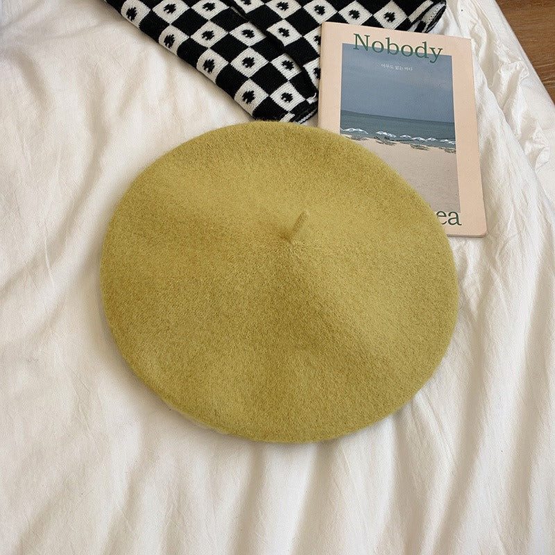 Retro Candy Colored Wool Beret - Harajuku Style