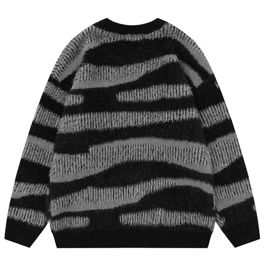 High Street Zebra Striped Knitted Sweater