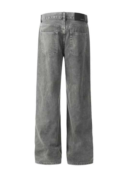 Men's Straight Leg Jeans - Harajuku Style with Pockets