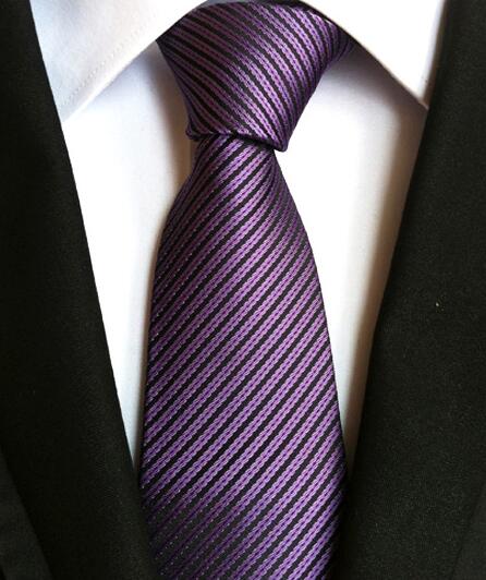 Classic Yellow & Navy Blue Striped Silk Tie