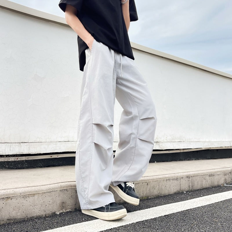 Playful Wide Leg Curved Knife Pants - Quick Dry Casual