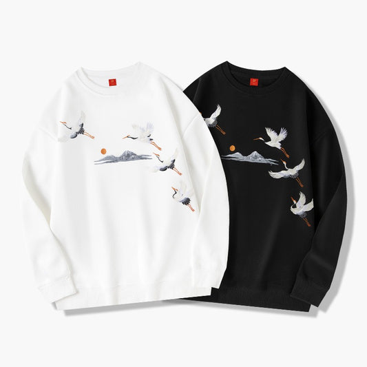 Harajuku Style Men's Round Neck Pullover Sweatshirt