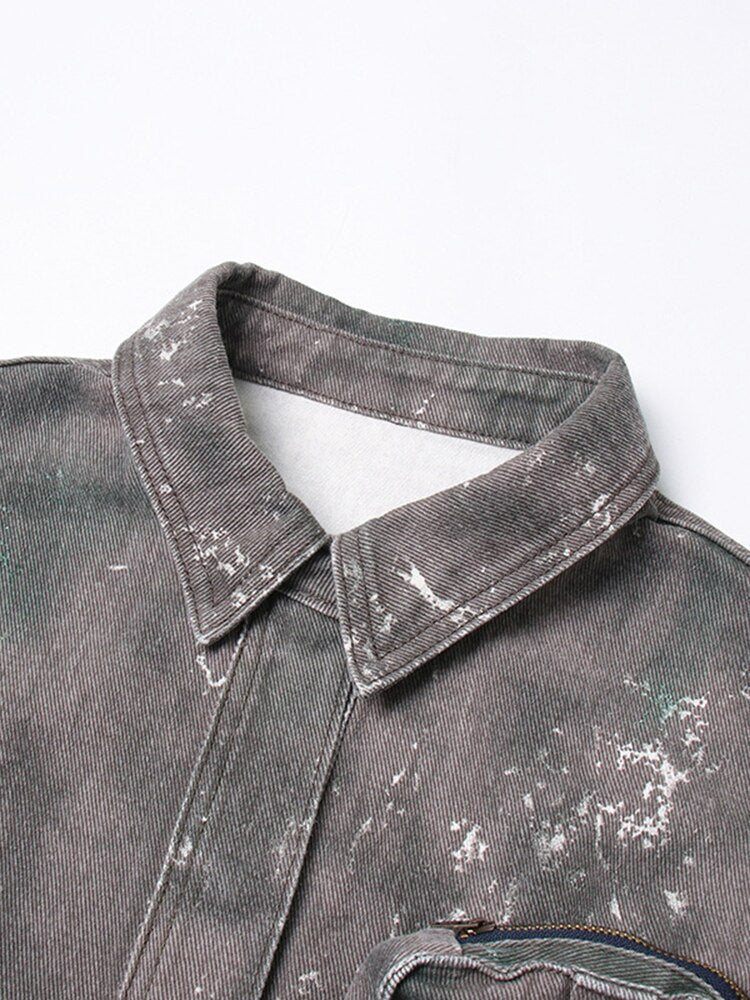 Playful Camouflage Zipper Pocket Jacket for Women