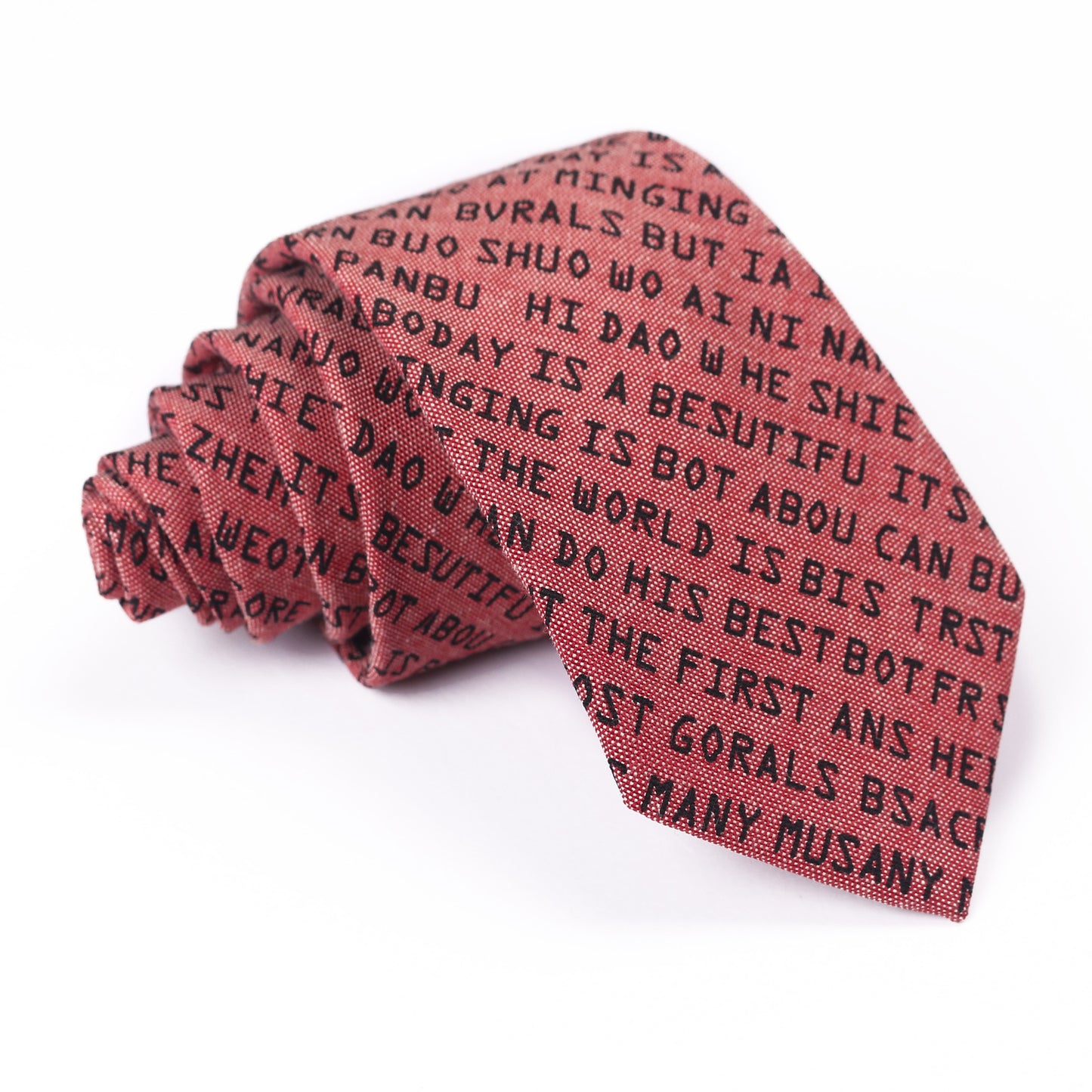 English Letter Casual Printed Tie