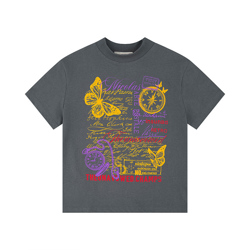 Harajuku Butterfly Print Casual T-Shirt for Everyone