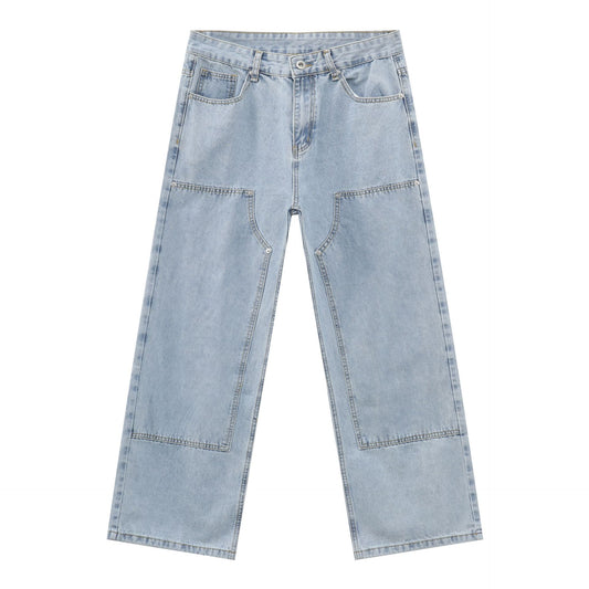 Nirben Loose Denim Pants for Men - Trendy Harajuku Style