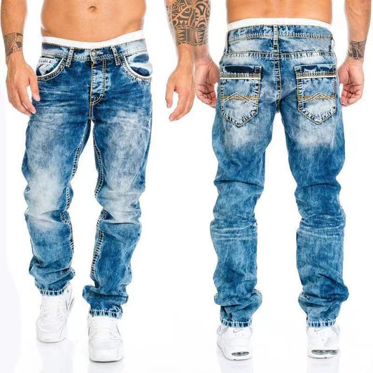 Harajuku Style Casual Straight Leg Men's Jeans