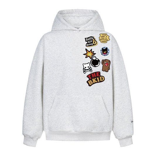 Retro Flocking Logo Embroidery Hoodie - Unisex Casual Style