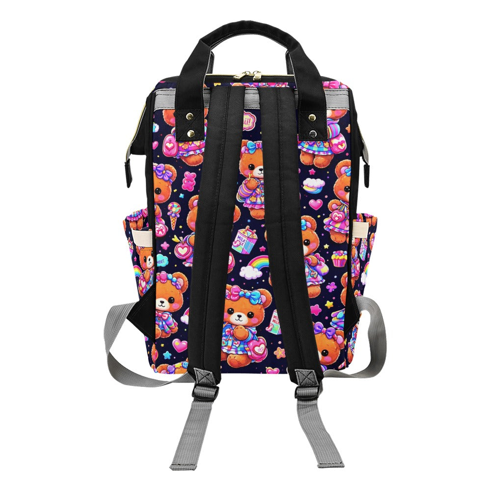 Harajuku Kawaii Teddy Bear Pattern Multi-Function Backpack