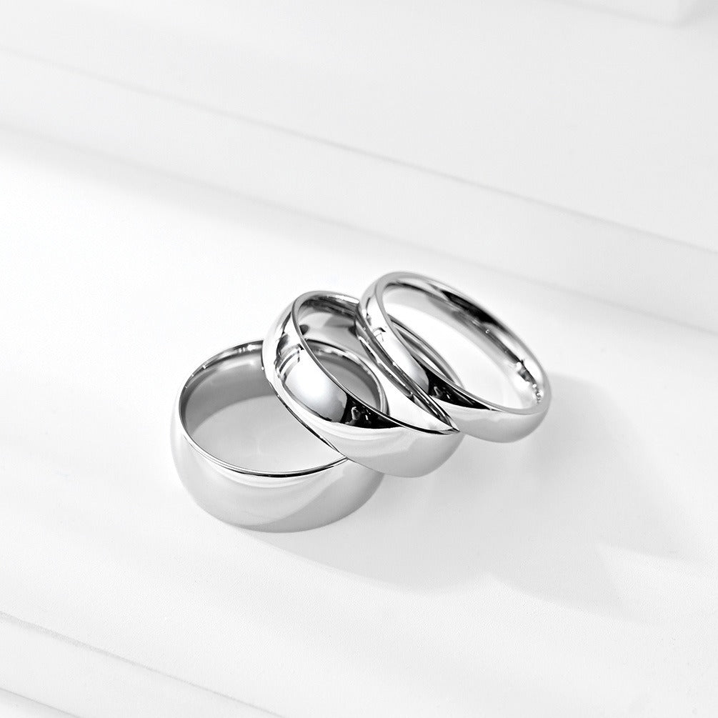 Glossy Gold Plated Curved Titanium Steel Couple Tail Ring