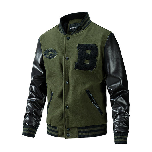 Men's Harajuku Style Cotton Baseball Jacket