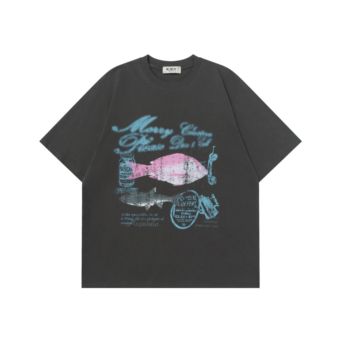 Retro Vintage Small Fish Print T-Shirt
