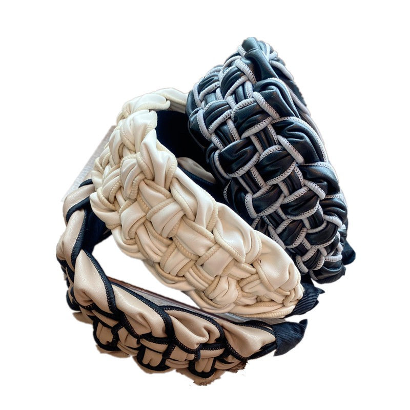 PU Overlock Braided Twist Headband